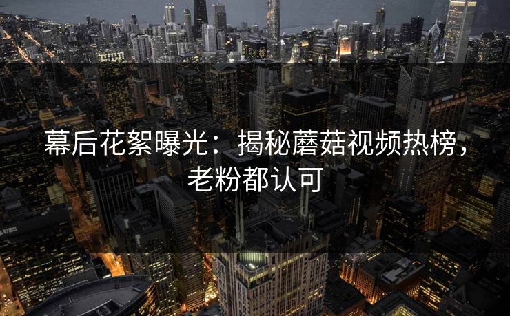 幕后花絮曝光：揭秘蘑菇视频热榜，老粉都认可