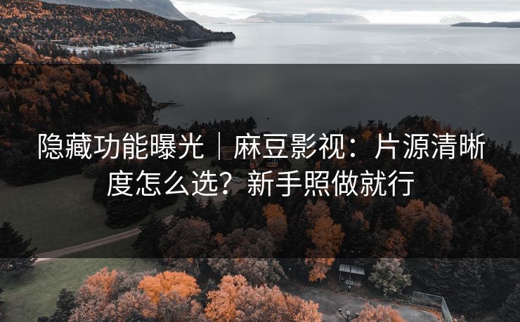 隐藏功能曝光｜麻豆影视：片源清晰度怎么选？新手照做就行