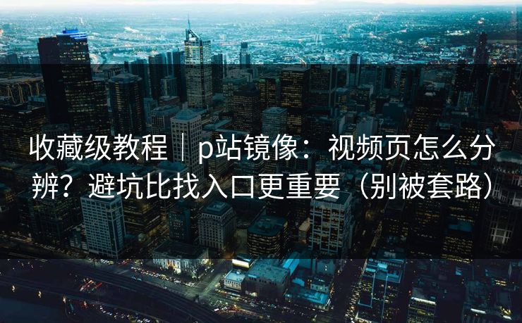收藏级教程｜p站镜像：视频页怎么分辨？避坑比找入口更重要（别被套路）