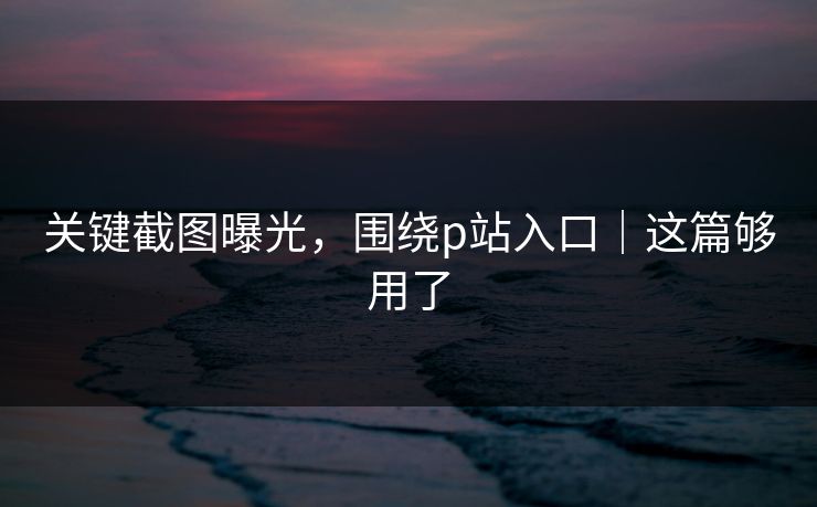 关键截图曝光，围绕p站入口｜这篇够用了