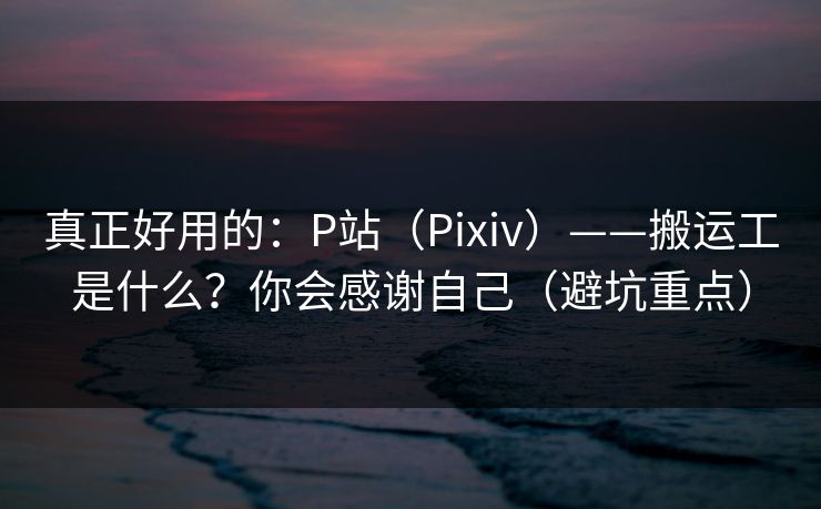 真正好用的：P站（Pixiv）——搬运工是什么？你会感谢自己（避坑重点）