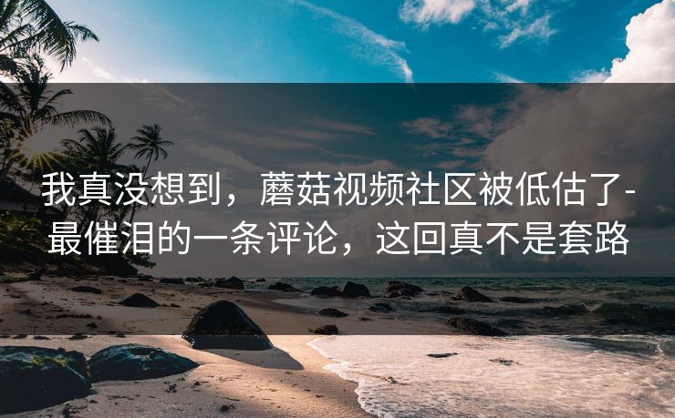 我真没想到，蘑菇视频社区被低估了-最催泪的一条评论，这回真不是套路