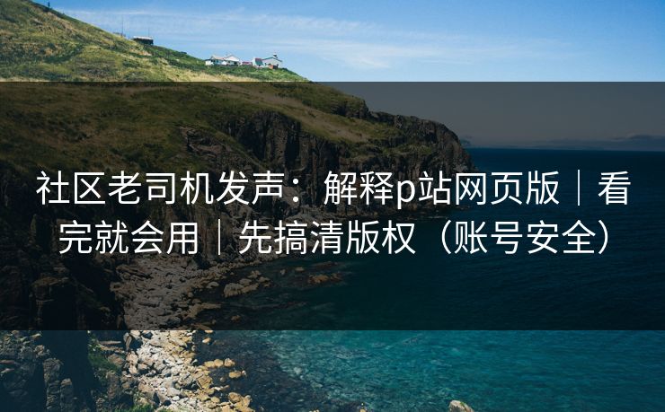 社区老司机发声：解释p站网页版｜看完就会用｜先搞清版权（账号安全）