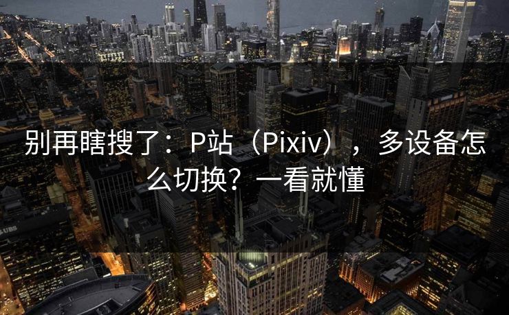 别再瞎搜了：P站（Pixiv），多设备怎么切换？一看就懂